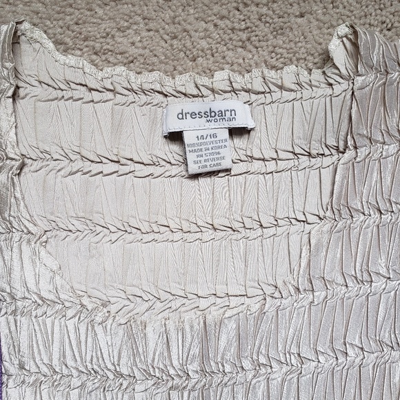 Y2K Dress Barn Shirred Champagne Sleeveless Top - Picture 4 of 4